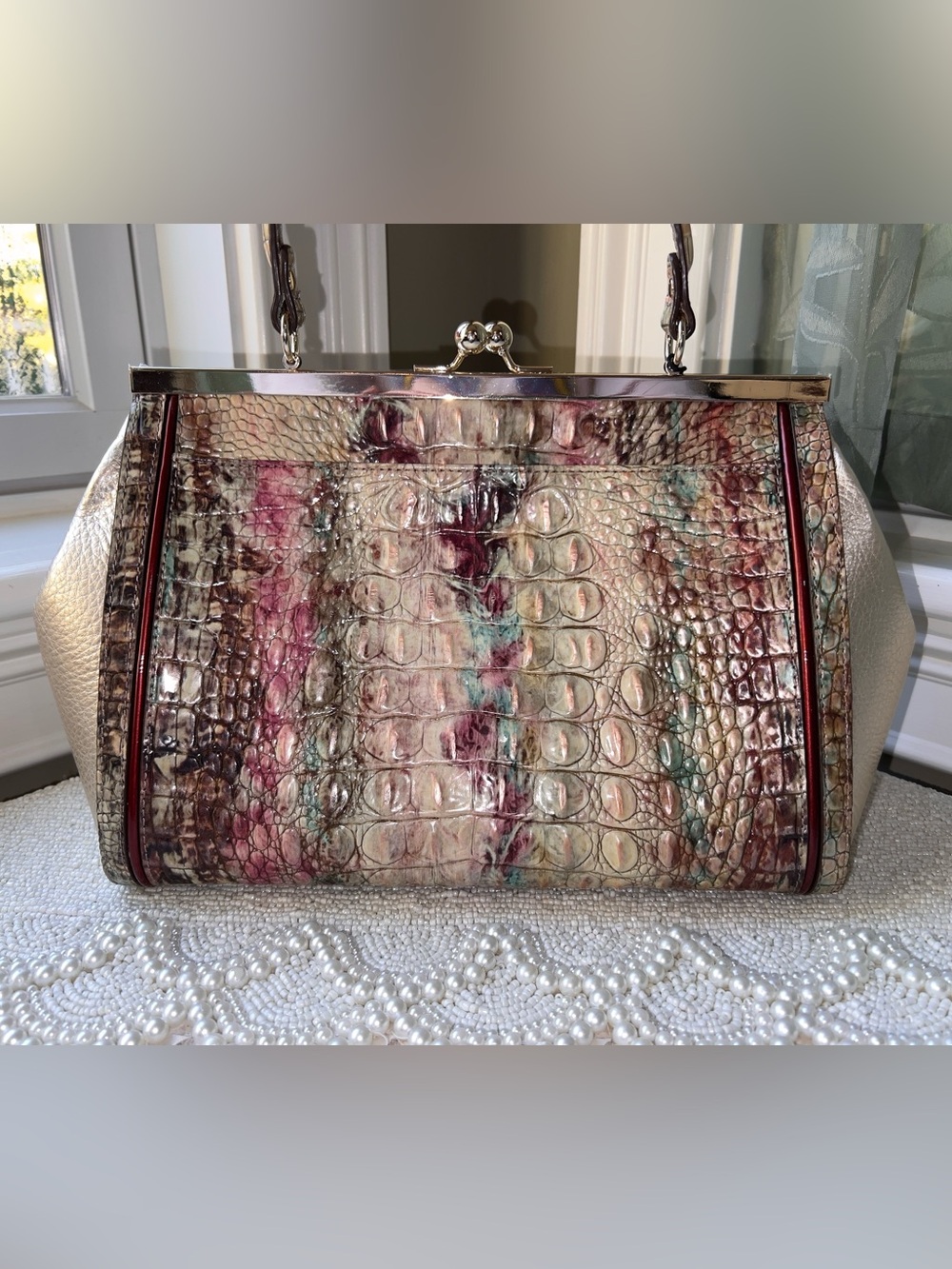 NWT Brahmin Leather JULIETTE Top Handle Bag in Amethyst Celestine - Picture 4 of 11